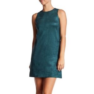 Teal faux suede dress